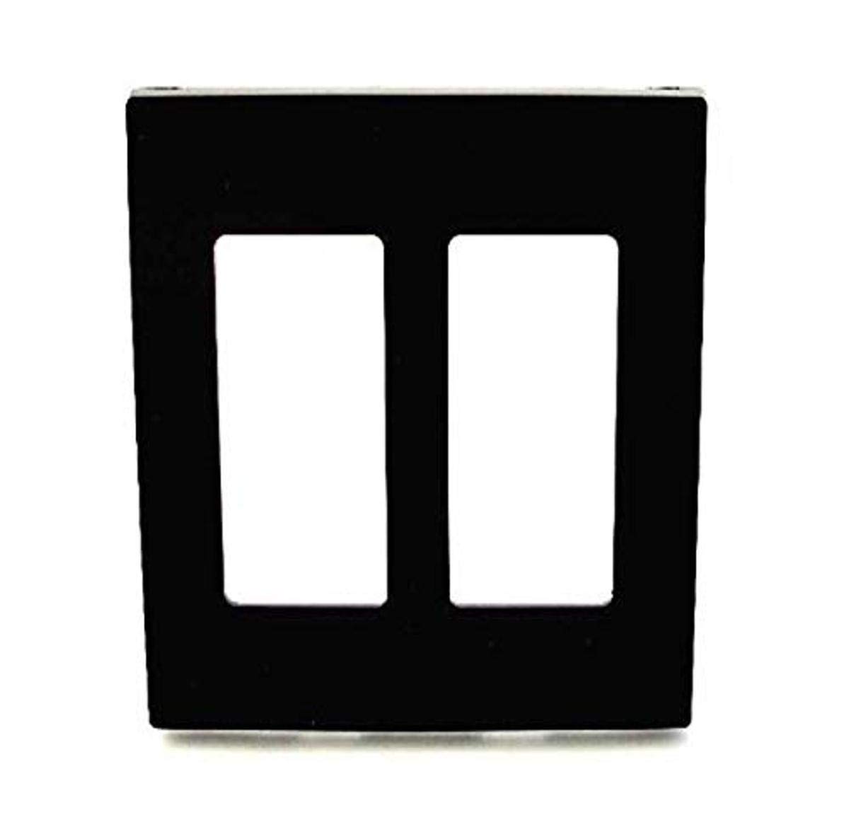 Decora Double Gang Screw Less Wall Plate Black