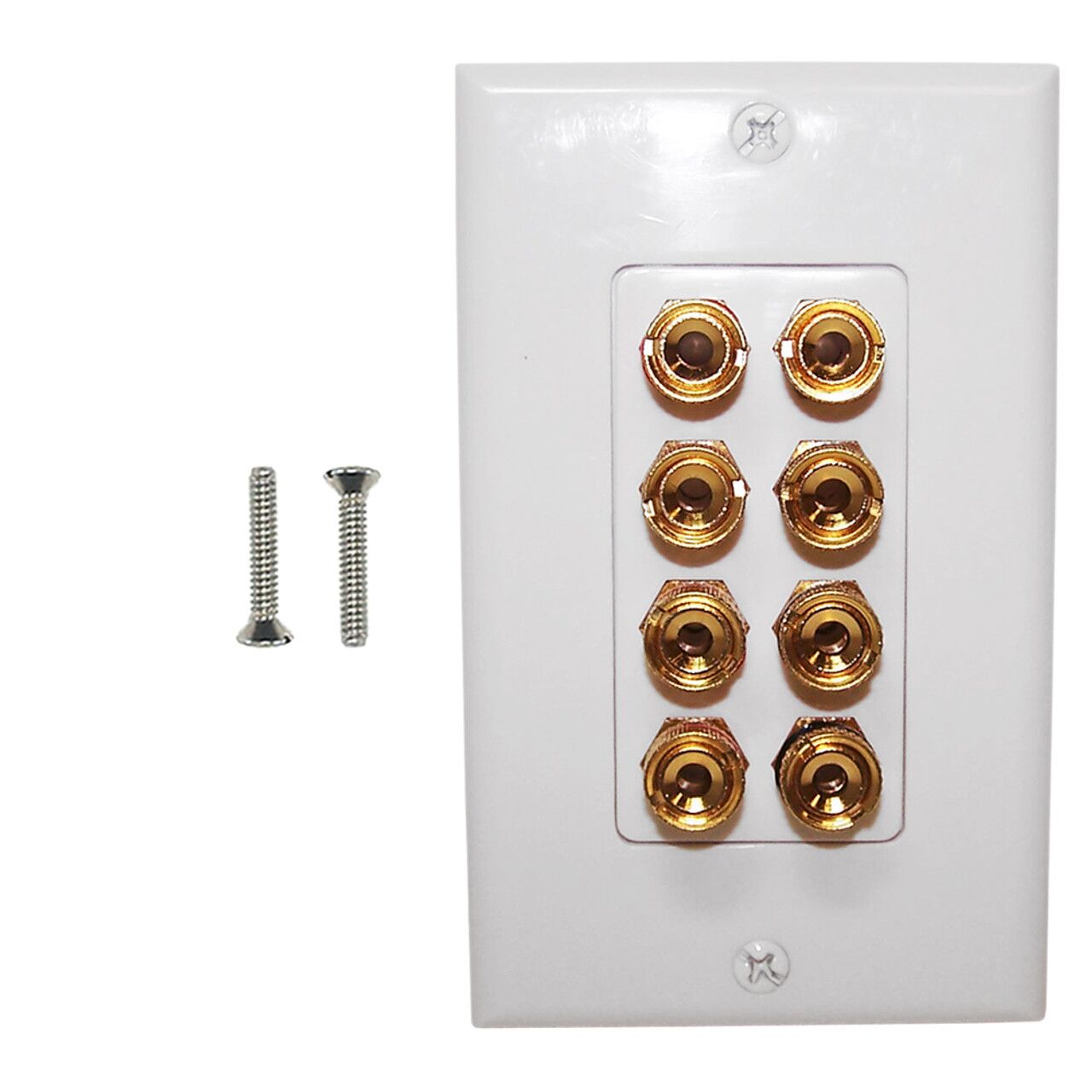 4 Pair Banana Clip Wall Plate Kit Decora White