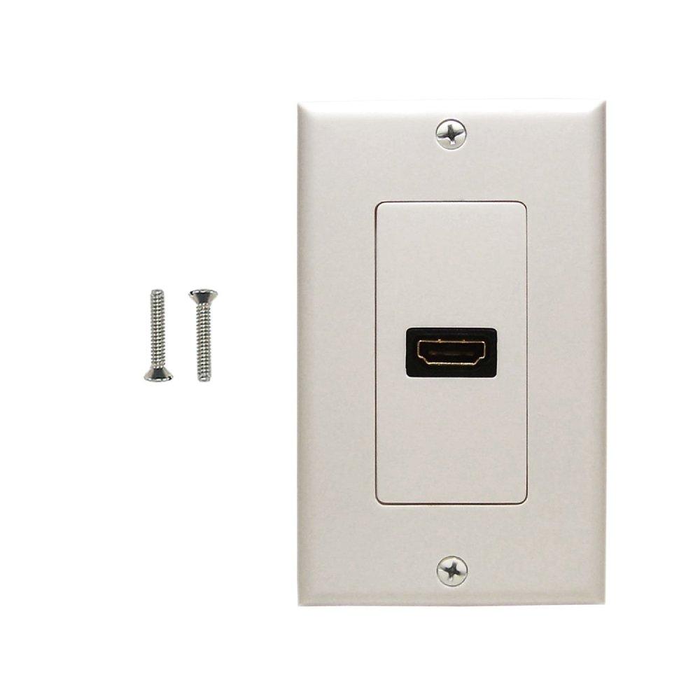 1 Port HDMI Wall Plate Kit Decora White 1