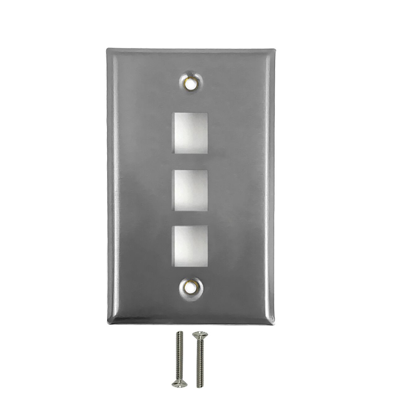 3 Port Keystone Stainless Steel Wall Plate