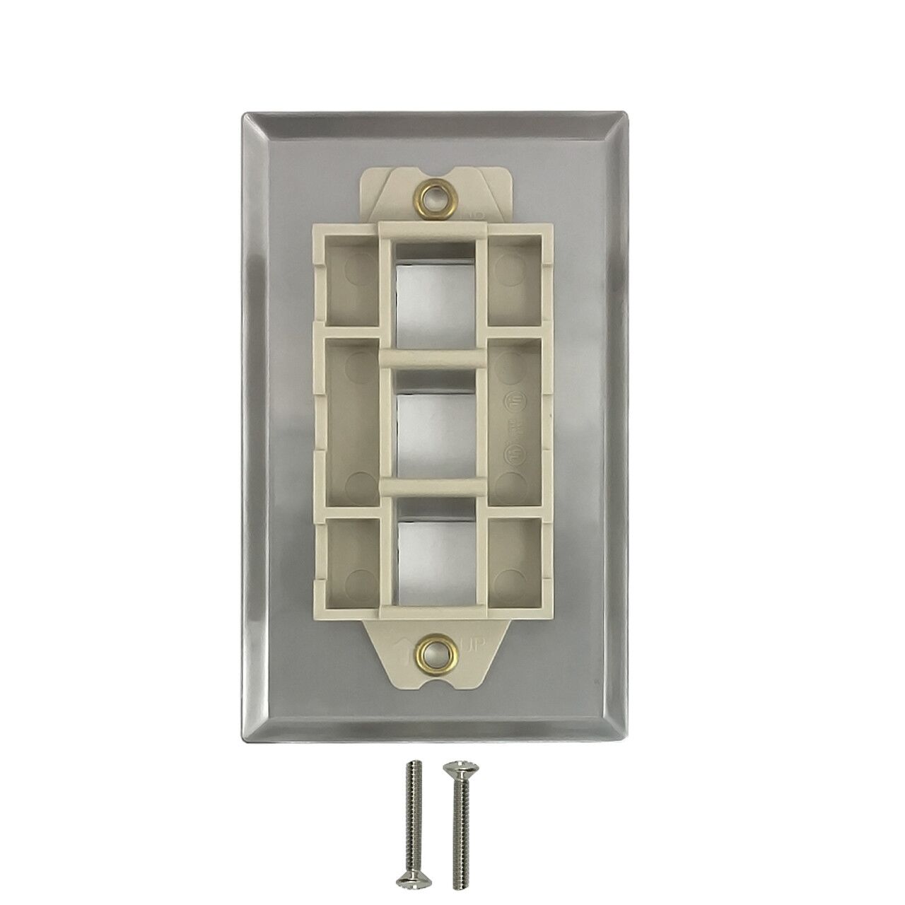 3 Port Keystone Stainless Steel Wall Plate1