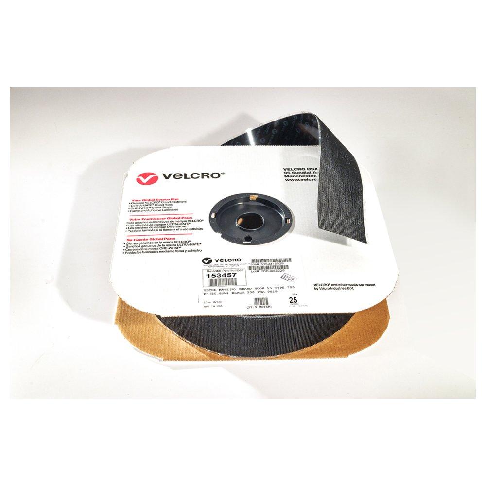 75ft 2 inch Velcro® Brand Hook 705 Adhesive Back Wrap – Black per roll – Part No. 153457