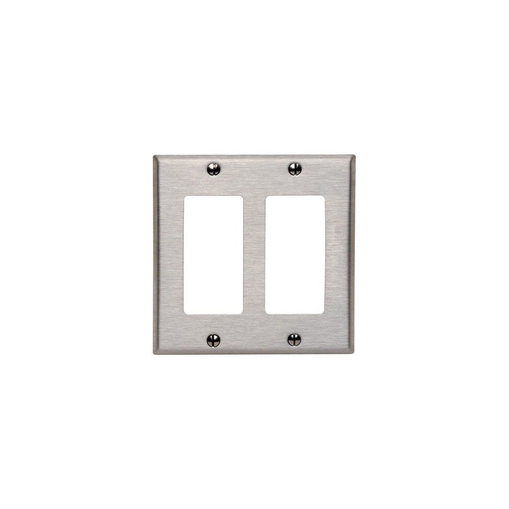 Decora Double Gang Wall Plate Stainless Steel