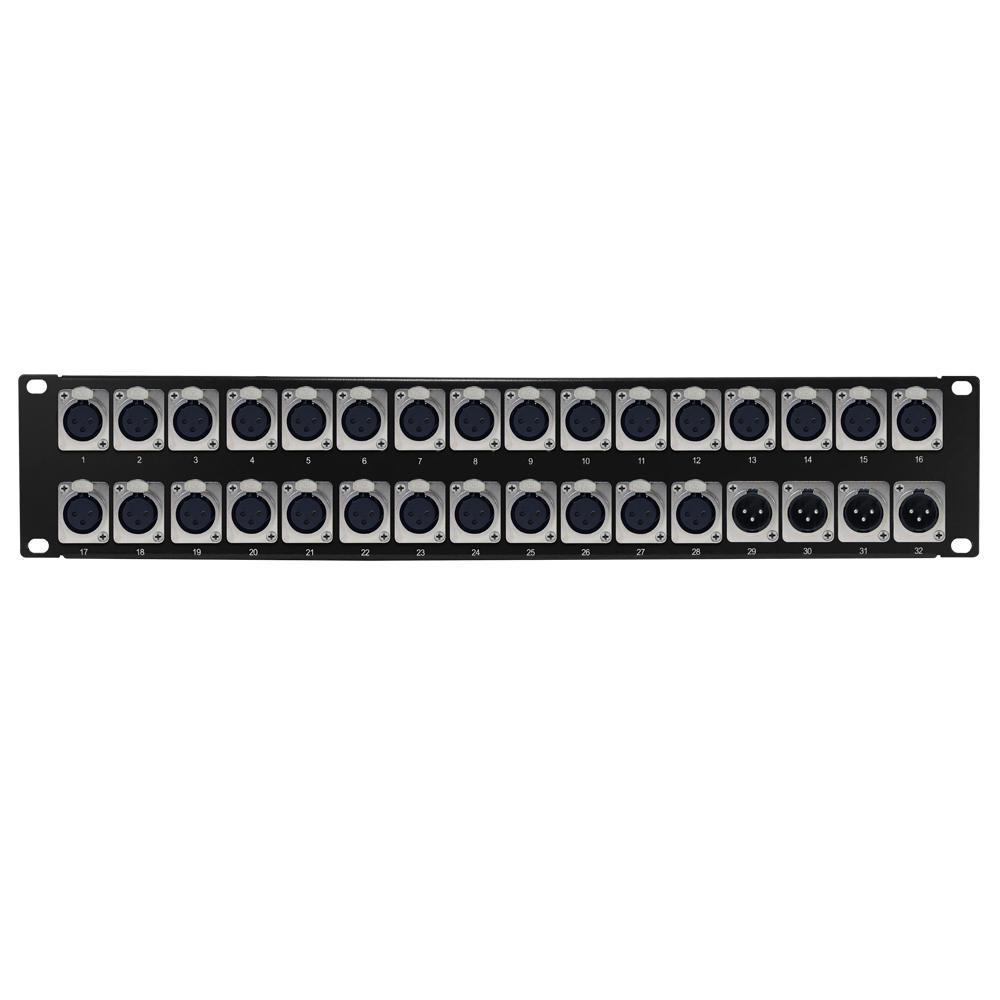 9fbe6 Other Brands Cab PP XLR 28F4M A V Patch Panel 28 Port XLR Female 4 port XLR Male patch panel 19 inch rackmount 2U 1