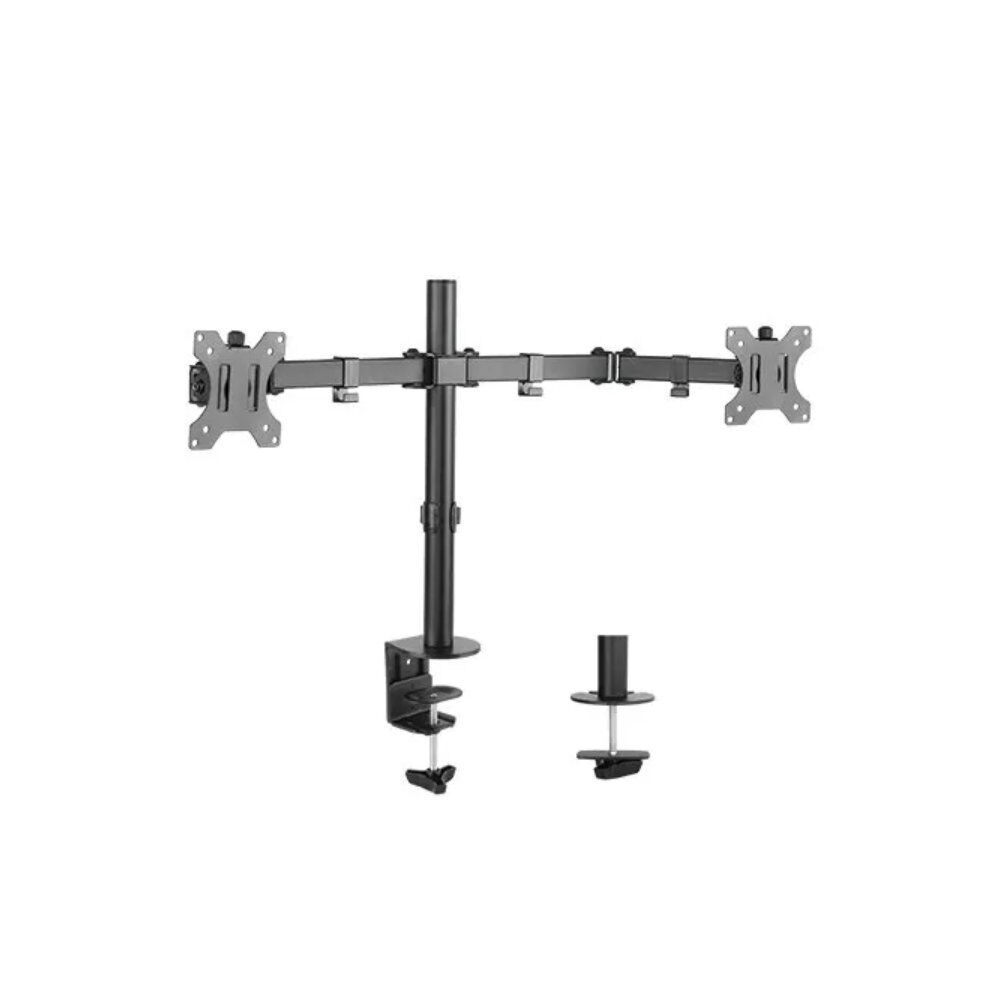 13 32″ Dual Monitor  TV Desk Mount Dual Installation Option Grommet Clamp