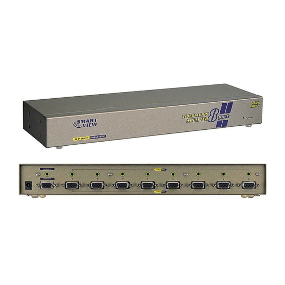 8 Port VGA Video Splitter with 3.5mm Audio 2048x1536 1