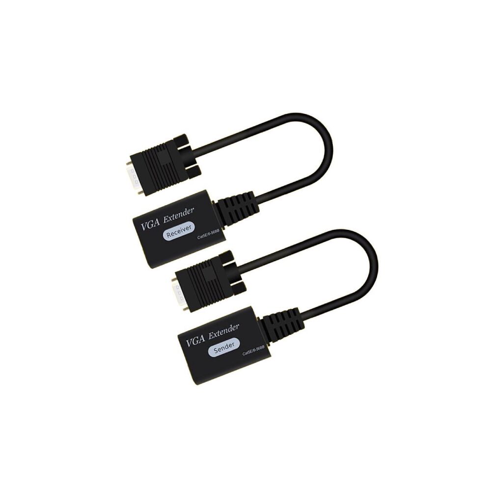 VGA to RJ45 60M Signal Extender Adapter Cable 1080P HD Converter for DVR Monitor Display HDTV 1