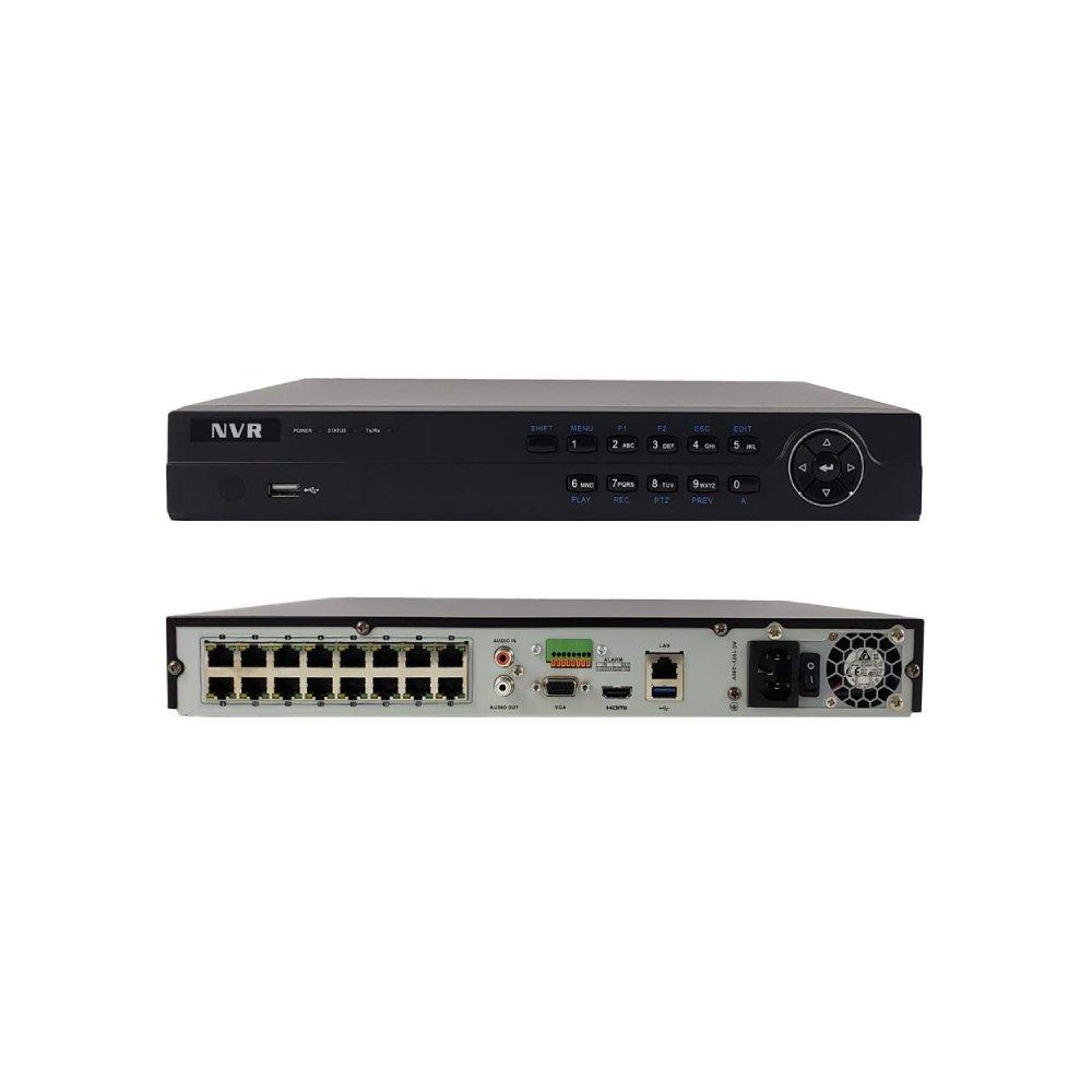 16 Channel Embedded Plug Play NVR 4K Resolution Integrated PoE 1U 1