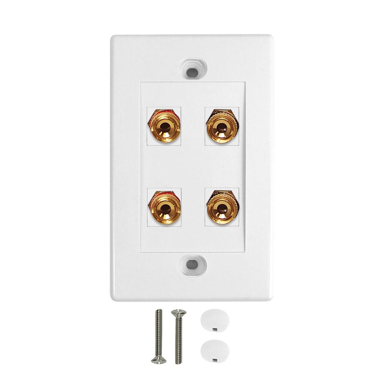 2 Pair Banana Clip Wall Plate Kit White