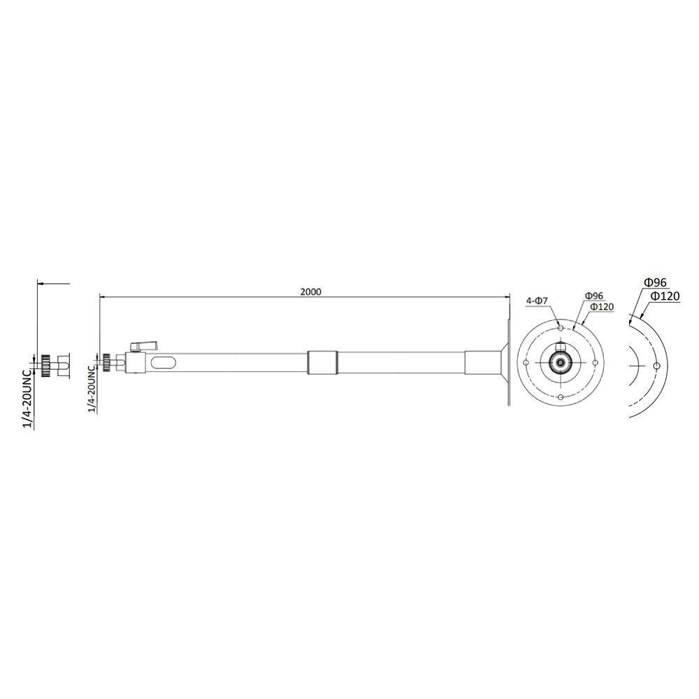 Pendant Mounting Bracket for Fisheye IP Camera 40 to 78 inches – White 2