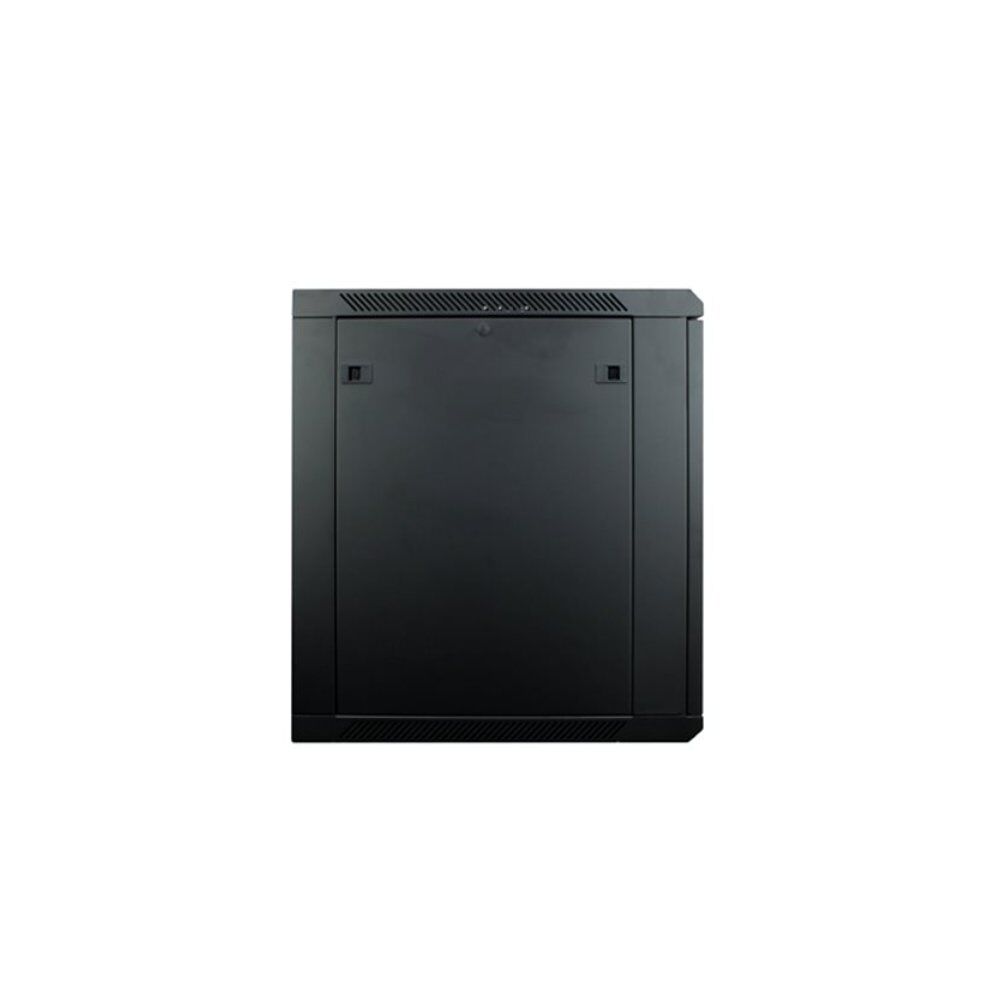 Wall Mount Cabinet 12U x 12″ Depth Glass Door – Black 1