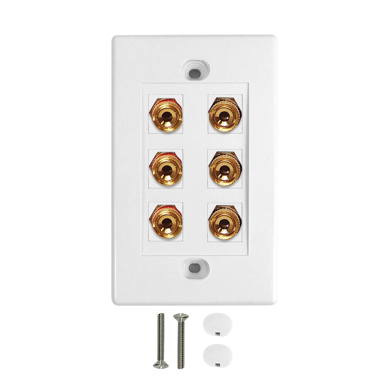 3 Pair Banana Clip Wall Plate Kit White