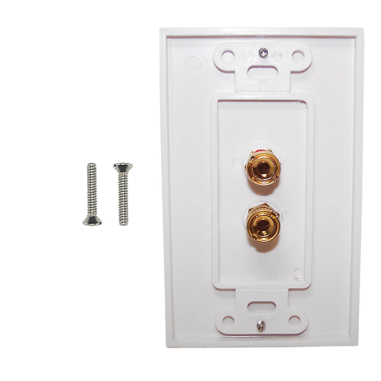 1 Pair Banana Clip Wall Plate Kit Decora White1