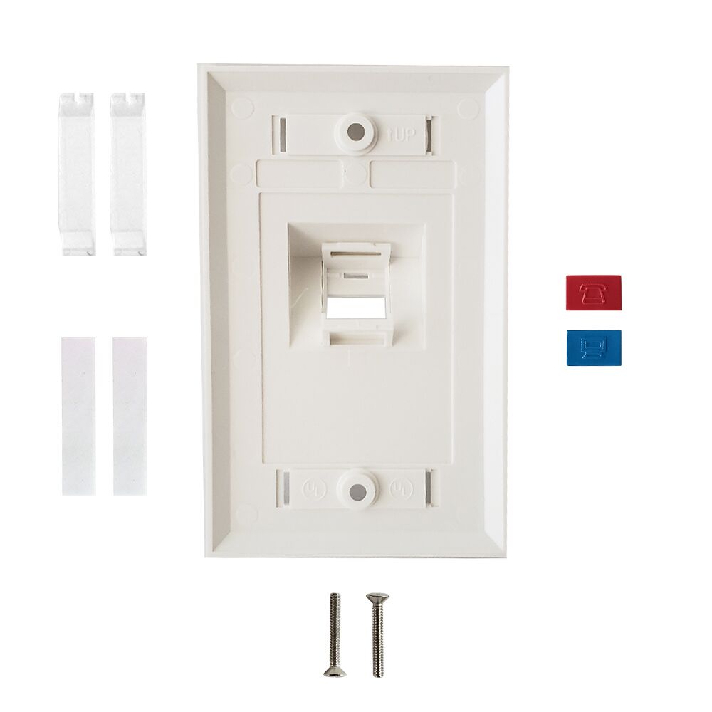 Wall Plate 1 Port Angled Keystone White