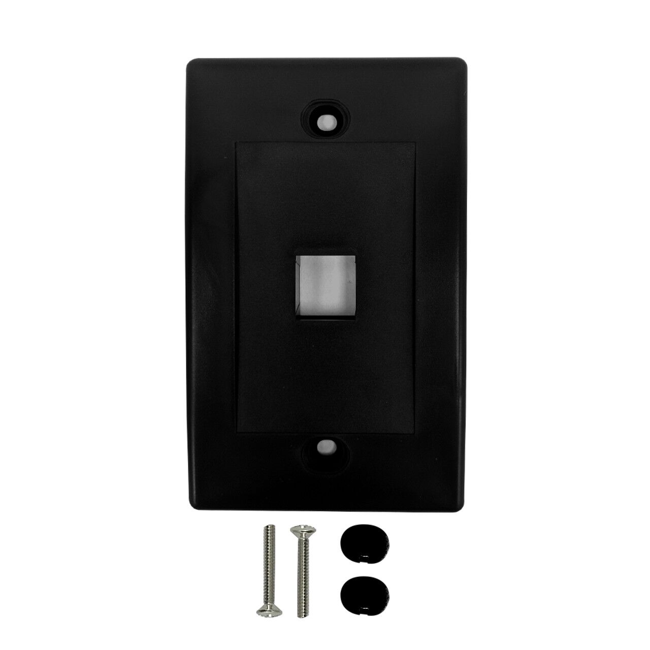 Wall Plate 1 Port Single Gang Keystone Black