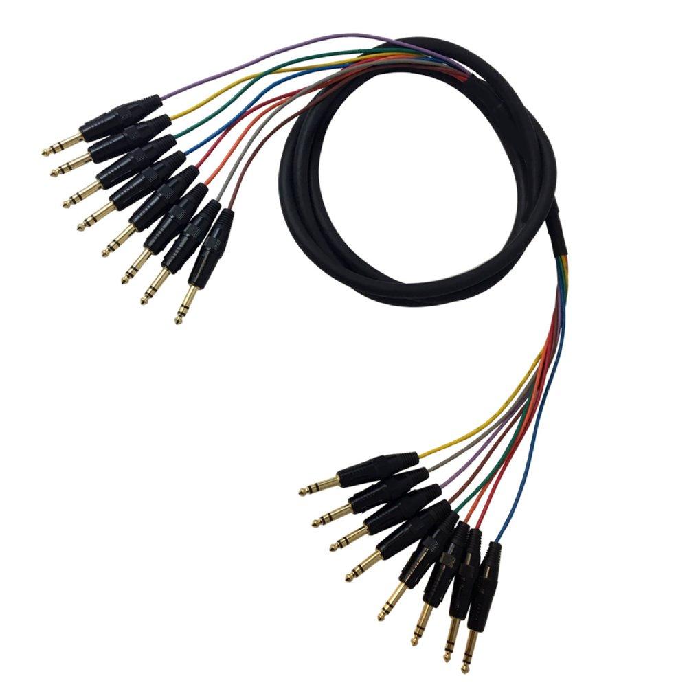 Premium TRS Male to TRS Male Balanced Analog 8 Channel Snake Cable