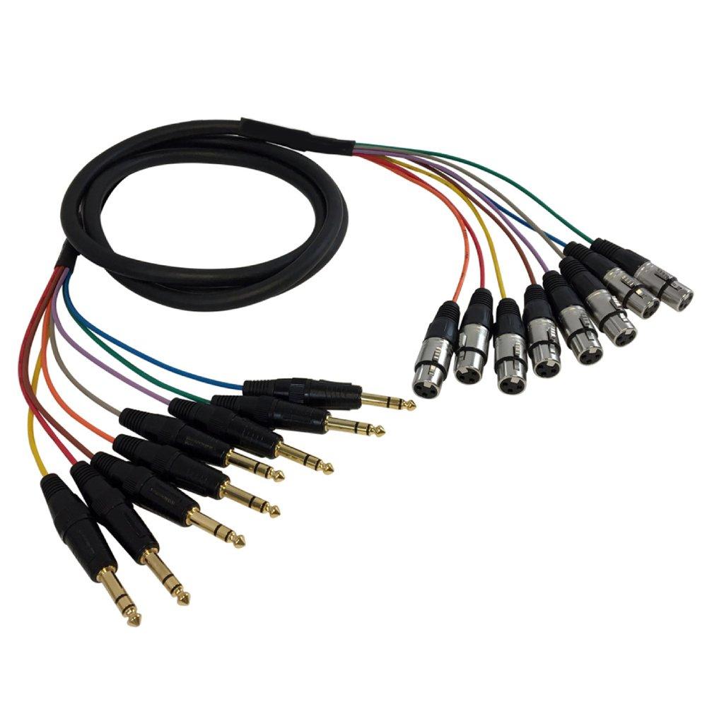 Premium TRS Male to XLR Female Balanced Analog 8 Channel Snake Cable